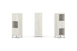 Стайл Проджект Набор стеллажа 2-х сторон., 3 яр. SN.NSD-311 Дуб Наварра/Металл Белый 387*400*1248 - Фото предпросмотра