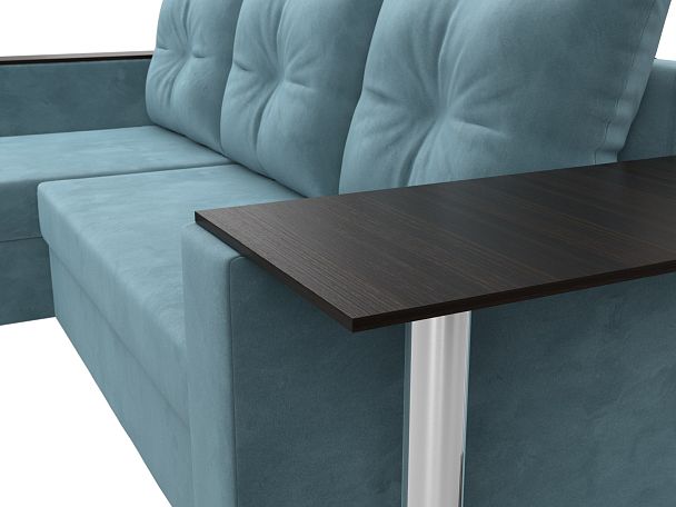 Угловой диван Атланта Лайт левый (полностью Велюр бирюзовый) - Вид 4