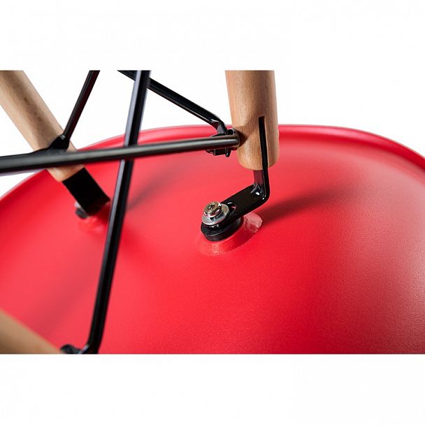 Стул обеденный LMZL-PP623 (ножки светлый бук, цвет сиденья красный) - Вид 6