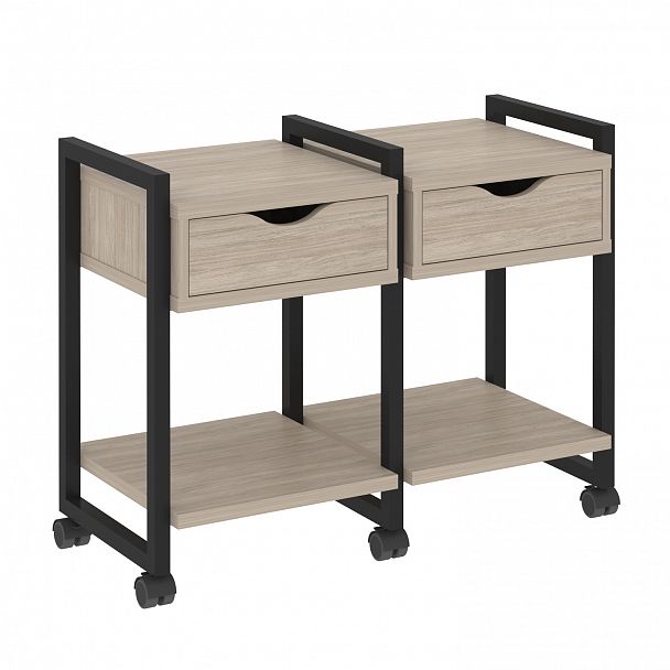 Тумба на колесах наборная "Loft" VR.L-TN-1.K дуб аттик/черный - Вид 1