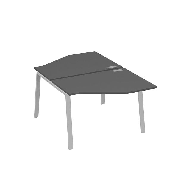 Рабочая станция TRE (2х120) со столами Техно A4 А4 Б3 186  БП антрацит премиум / металлокаркас серый - Вид 1