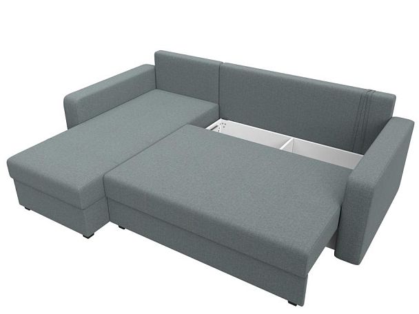 Диван угловой Ливерпуль Лайт левый угол Рогожка серый - Вид 7