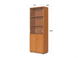 UNITY РШКС-02 ВИШНЯ Шкаф со стеклянными дверьми Прямой 730x380x1966 - Фото предпросмотра