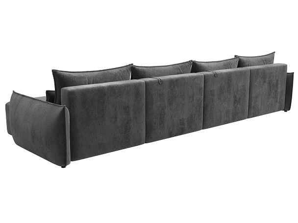 Диван П-образный Лига-051 НПБ Лонг Велюр серый - Вид 5