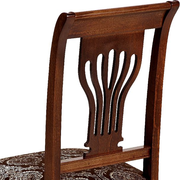 Комплект деревянных стульев с мягким сиденьем Мендельс Античный орех/Темно-коричневый жаккард, 2 шт. - Вид 10