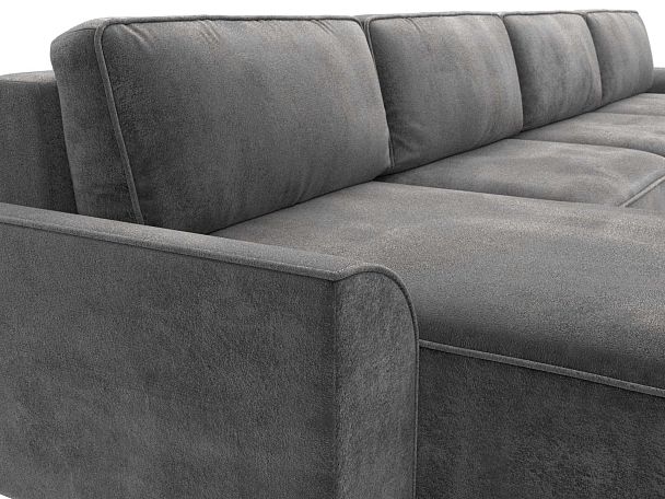 Диван п-образный Лига-048 НПБ лонг Велюр серый - Вид 4