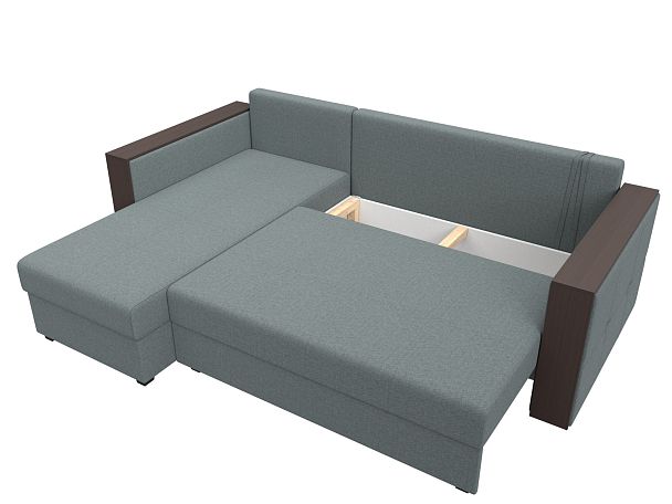 Диван угловой Валенсия Лайт левый угол Рогожка серый - Вид 7