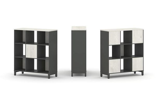 Style Project Набор стеллажа 2-х сторон., 3 яр. SN.NSD-331 Антрацит/Дуб Наварра/Металл Антрацит 1121 - Вид 1