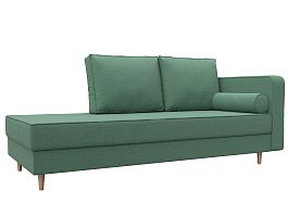 Кушетка Прайм правая Рогожка зеленый - Фото предпросмотра