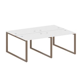 Metal System Р. ст. на 4 раб. места на О-образном м/к БО.СМ-4.1 Белый/Мокко металл 2000*1475*750 - Фото предпросмотра