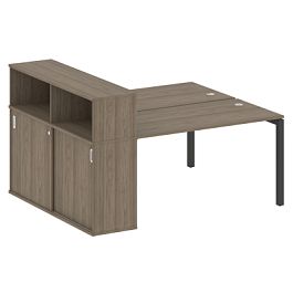 Metal System Quattro Р. ст. с шкафом-купе на П-образном м/к 50БП.РС-СШК-2.3 Т Вяз/Антрацит металл 1810*1475*1098 - Фото предпросмотра