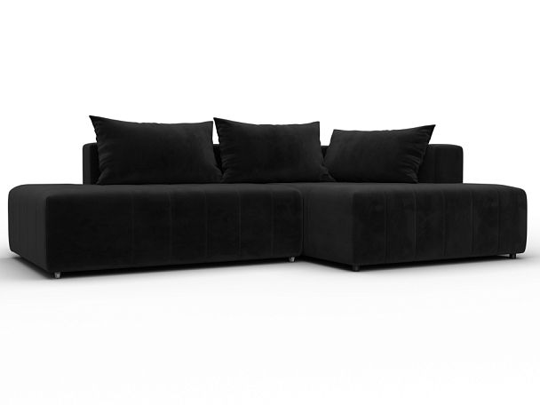 Диван угловой Лига-103 НПБ угол правый Велюр черный - Вид 1
