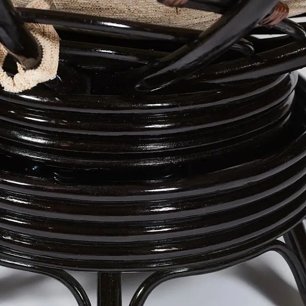 Кресло-качалка Папасан/Papasan (W 23/01 B) /с подушкой/Antique brown (античный черно-коричневый) - Вид 3