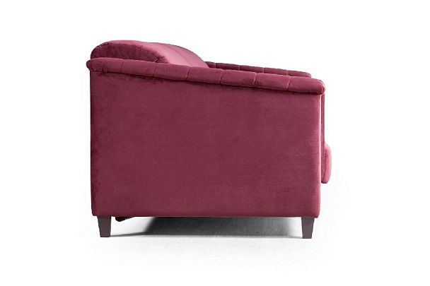Амстердам диван-кровать трехместный прямой, велюр красный - Вид 3