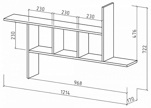 Полка навесная Лайт-37 - Вид 2