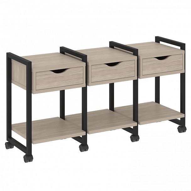 Тумба на колесах наборная "Loft" VR.L-TN-4.K дуб аттик/черный - Вид 1