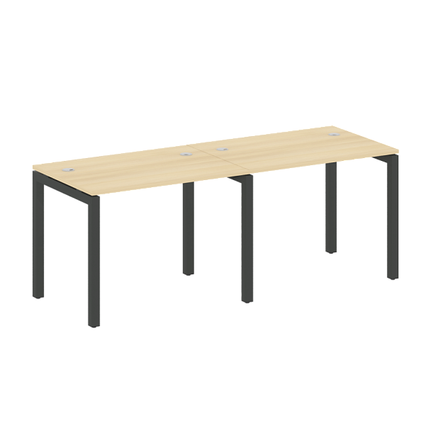 Metal System Quattro Р. ст. на 2 раб. места на П-образном м/к 50БП.СМ-2.1 Акация/Антрацит металл 2000*720*750 - Вид 1