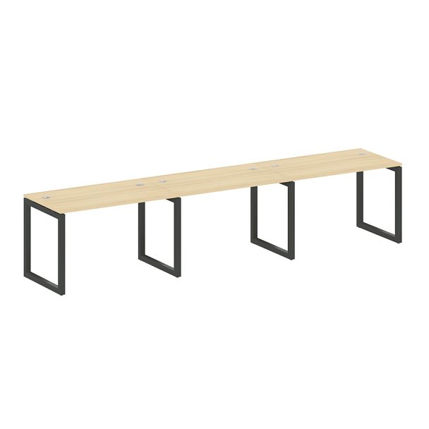 Metal System Quattro Р. ст. на 3 раб. места на О-образном м/к 50БО.СМ-3.2 Акация/Антрацит металл 3600*720*750 - Вид 1
