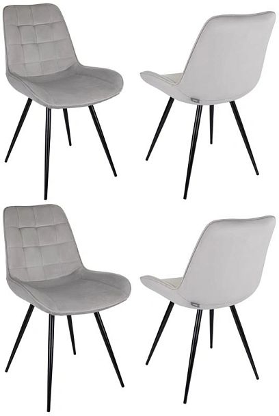 Стул для дома Бюрократ CH-K2_4 комплект 4шт св.серый Holland 09 металл черный на ножках (CH-K2_1/HL09_4) - Вид 1