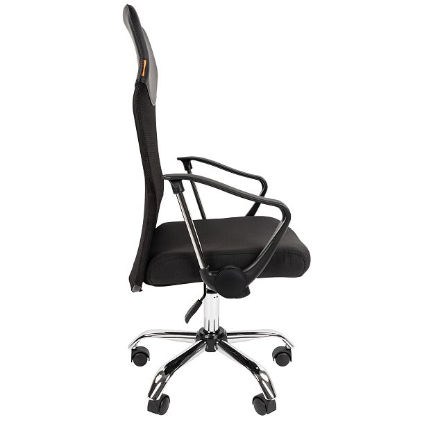 Кресло CHAIRMAN 610, ткань стандарт/сетчатый акрил, черный - Вид 3