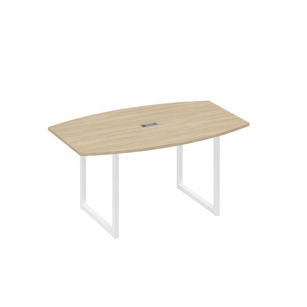 Стол 160 для переговоров на каркасе QUATTRO A4 А4 Б4 111 БП дуб скандинавский / металлокаркас белый - Вид 1