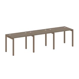 Metal System Quattro Р. ст. на 3 раб. места на П-образном м/к 50БП.СМ-3.1 Вяз/Мокко металл 3000*720*750 - Фото предпросмотра