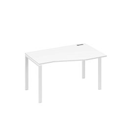 Стол эргономичный правый "Техно" на металлокаркасе UNO A4 А4 Б1 064 БП белый премиум / металлокаркас белый - Фото предпросмотра