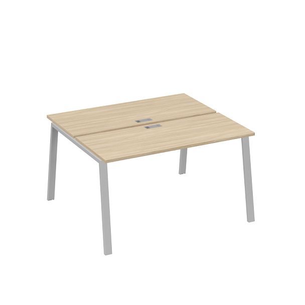 Станция 2х140 с опорами TRE офисная A4 А4 Б3 171  БП дуб скандинавский / металлокаркас серый - Вид 1