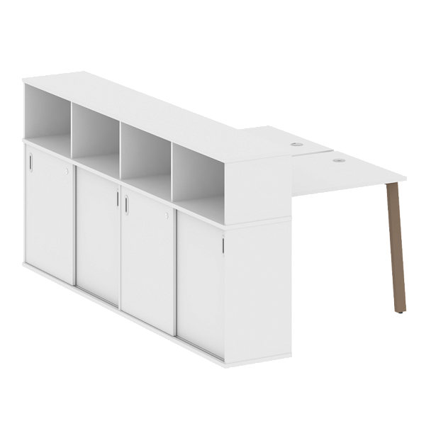 Metal System Р. ст. с шкафом-купе на А-образном м/к БА.РС-СШК-4.1 Т Белый/Мокко металл 1410*2332*1098 - Вид 1