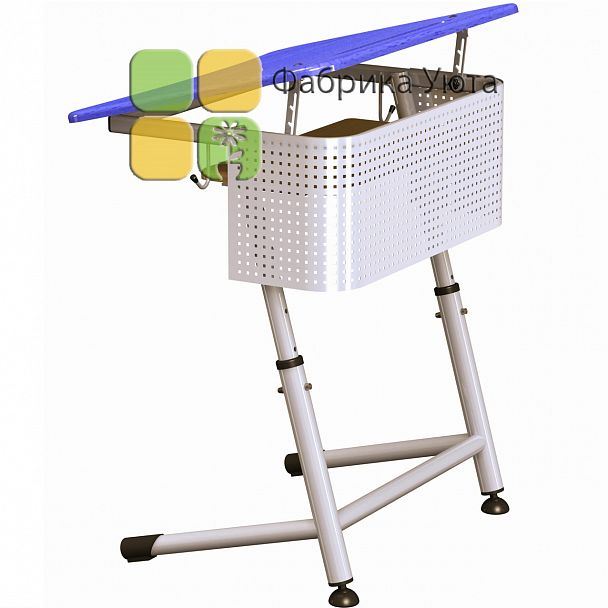 Парта "Премьера 1Р" с перф. экр., полочкой, угл. накл. стол., рег., цвет (2-6 гр) - Вид 1