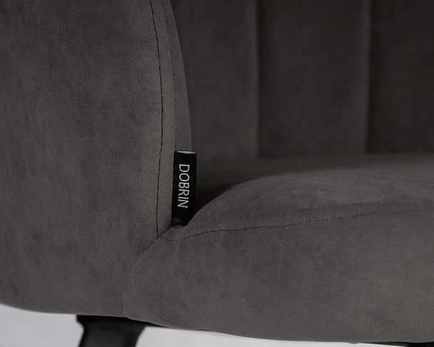 Стул обеденный DOBRIN NAOMI (ЭМАЛЬ ЧЕРНЫЙ МУАР велюр Catania Chocolate) - Вид 9