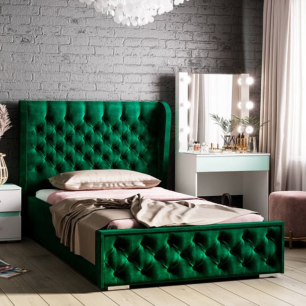 Кровать "Франческа" КР-06 1,2м под подъемный механизм изумруд - Вид 2
