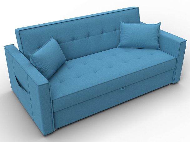 Диван прямой Лига-104 (160) Рогожка голубой - Вид 6