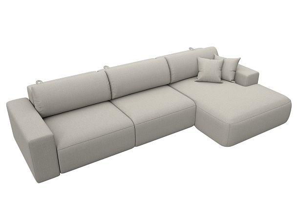 Диван угловой Лига-036 НПБ Классик Лонг правый угол Рогожка бежевый - Вид 5