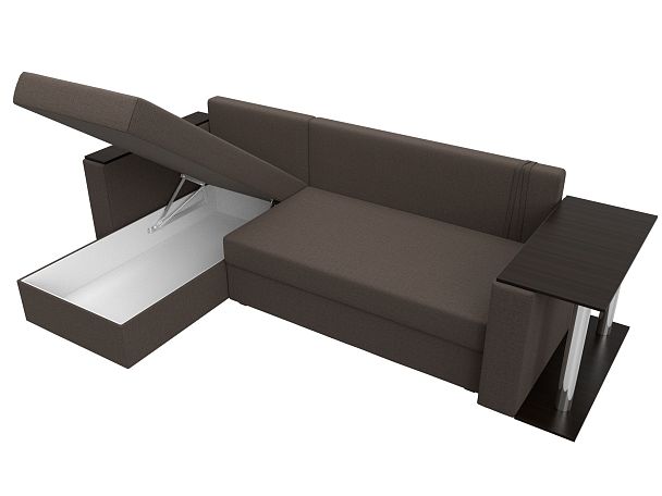 Диван угловой Атланта Лайт левый угол Рогожка коричневый - Вид 9