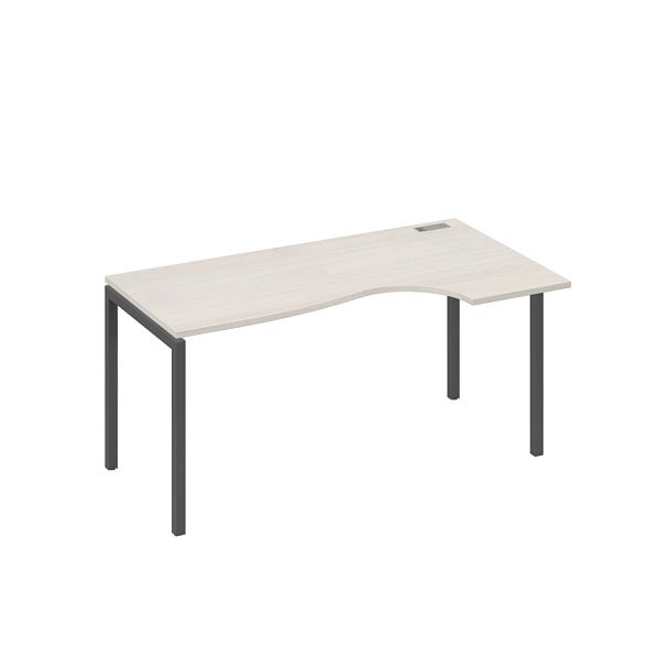 Стол эргономичный правый "Классика" на металлокаркасе DUE A4 А4 Б2 046 БП дуб / металлокаркас антрацит - Вид 1