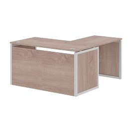 Стол угловой XQPCT 1415H Дуб Сонома/Алюминий 1400х1500х750 XTEN-QP - Фото предпросмотра