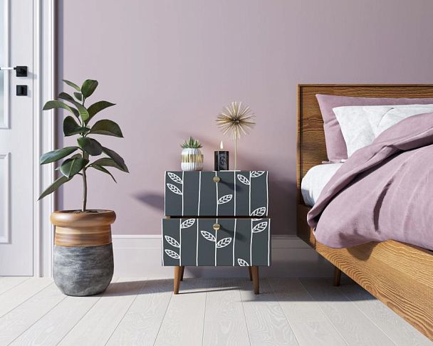 Тумбочка Berber с двумя ящиками 18 принт арт BB03/Print_18, разноцветная - Вид 2