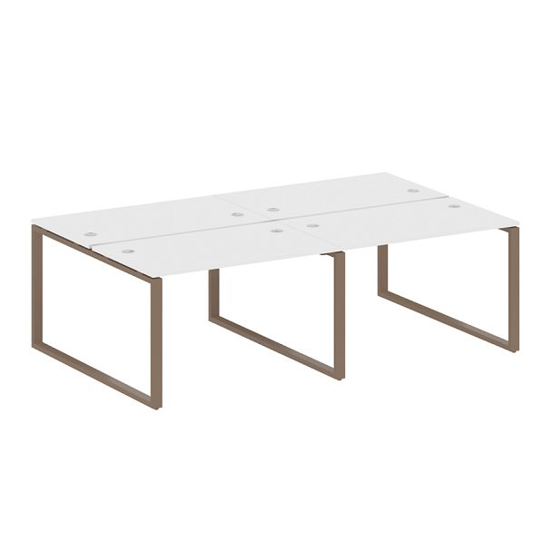 Metal System Р. ст. на 4 раб. места на О-образном м/к БО.СМ-4.2 Белый/Мокко металл 2400*1475*750 - Вид 1