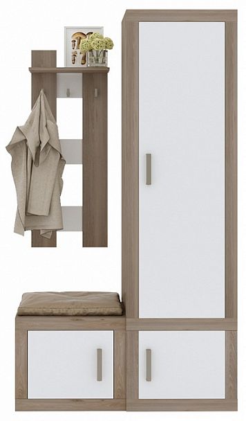 Стенка для прихожей Toivo ТОЙ-ПР 15 Белый/Нельсон - Вид 1