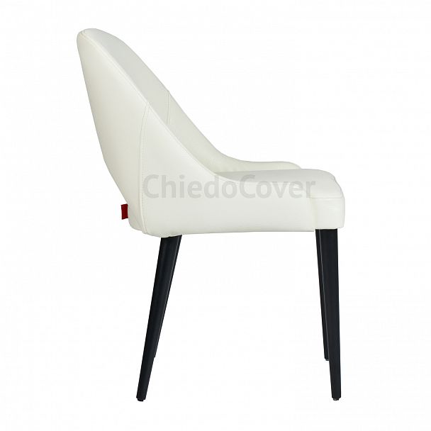 Стул Мила, светло серая экокожа, черные ножки - Вид 4