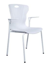 Стул / Seven white / белый пластик / белая база с подлокотниками - Фото предпросмотра