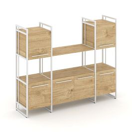 Rift Шкаф комбинированый RF.NS-002 Тиквуд Светлый/Металл Белый 1598*396*1286 - Фото предпросмотра