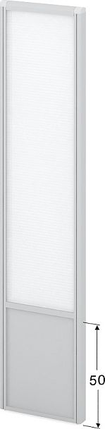 Модуль комбинированный "Мобильные офисные перегородки «Логика»"  ПК-ЛГ-МДК200х44/50П/Д-В1-535 серый - Вид 1