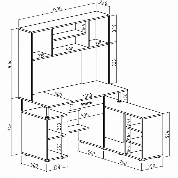 Стол письменный Амбер-22Я - Вид 2