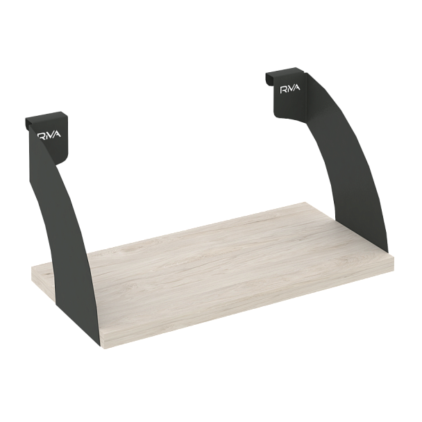 Навесные полки. Кронштейны+ЛДСП полка 400мм MAN-41-4 Денвер светлый/Антрацит металл 400*220*200 - Вид 1