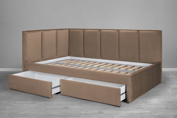 Кровать «Лайф с ящиками», 1200 бежевая - Вид 3