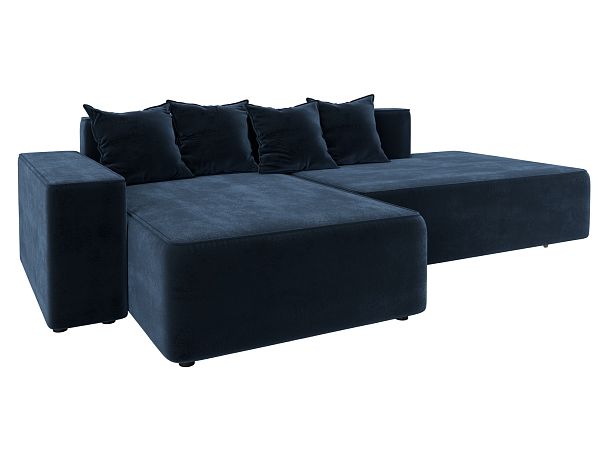 Диван угловой Лига-079 угол левый Велюр синий - Вид 2