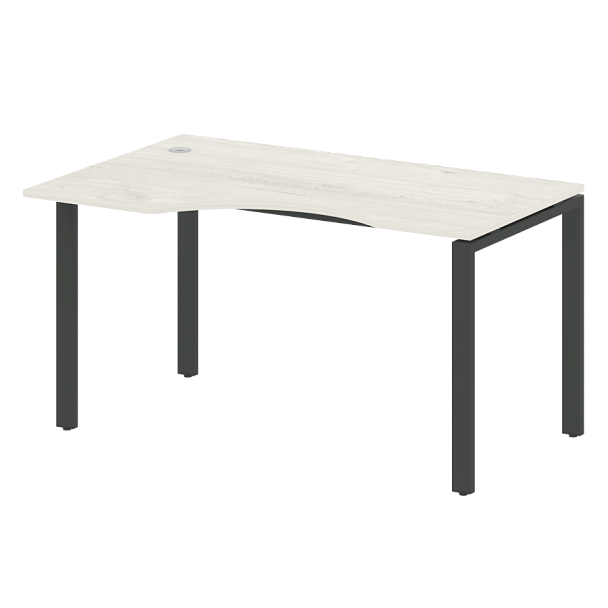 Metal System Стол криволинейный левый на П-образном м/к БП.СА-2 (L) Дуб наварра/Антрацит металл 1400*900*750 - Вид 1