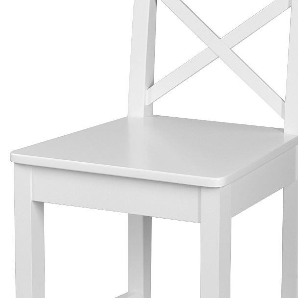 Комплект деревянных полубарных стульев с жестким сиденьем Бергольф Белый, 3 шт. - Вид 10